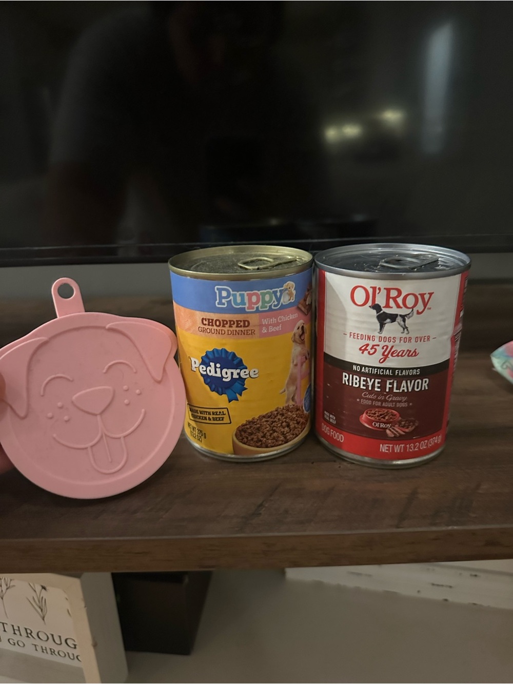 Dog Santa hat, puppy food and lid